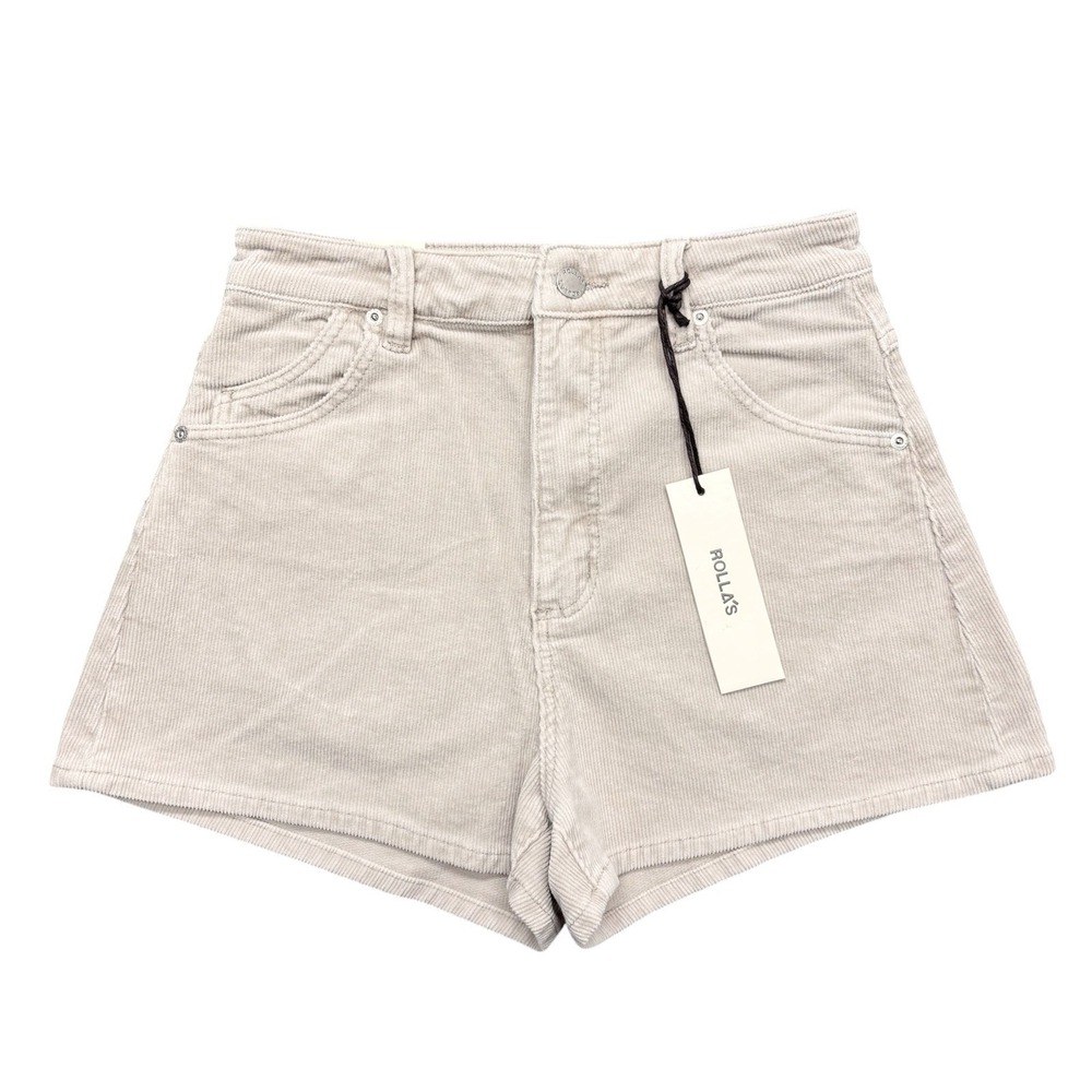 Rolla's Corduroy Shorts Dusters Womens 27 High Rise Slim Oyster Retro Minimalist